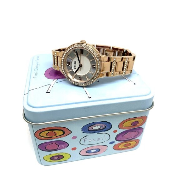 Fossil Women\'s Watch ES3284 Virginia Quartz Rose Gold Stainless Steel 30mm main image 9